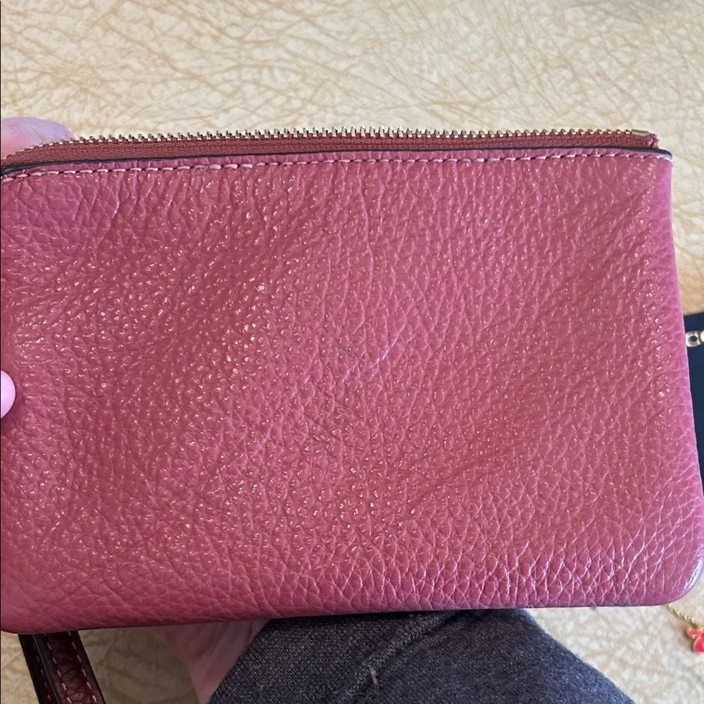 Coach Pink Wristlet with Logo & Coach Red Necklace - Picture 3 of 5